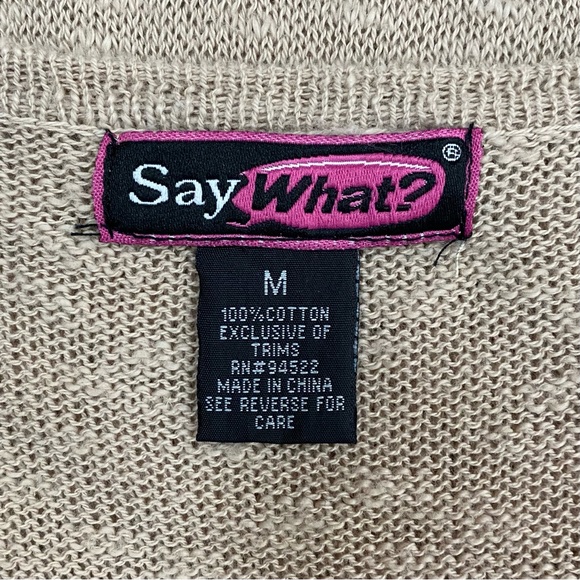 Say What Lace Detail Tunic Top Tan Size Medium - Picture 4 of 5